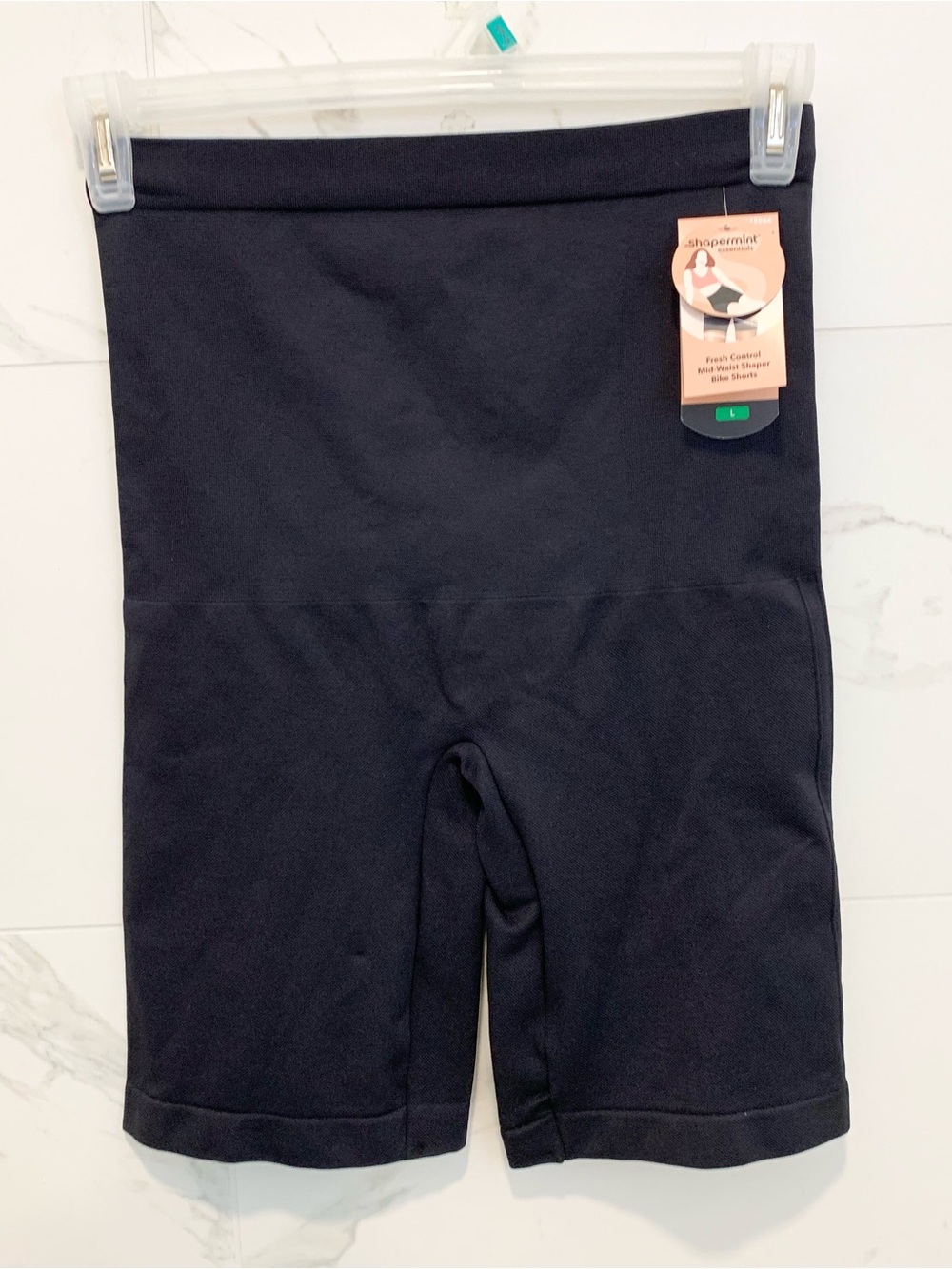 Shapermint Essentials All Day Mid Waisted Shaper Bike Shorts Black L-NWT
